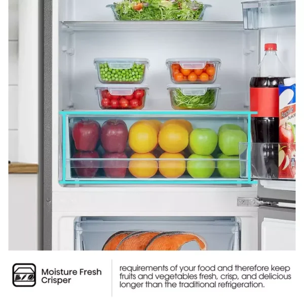 HISENSE FRIDGE, Mirror Coloured Full White, Water Dispenser-Bottom Freezer, 351 Litres H450BDW-WD