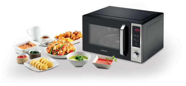 Kenwood 25L Microwave Oven with Grill Digital Display 5 Power Levels Defrost Function Stainless Steel Auto Menu 95 Minutes Timer Clock Function 800W MWM25.000BK