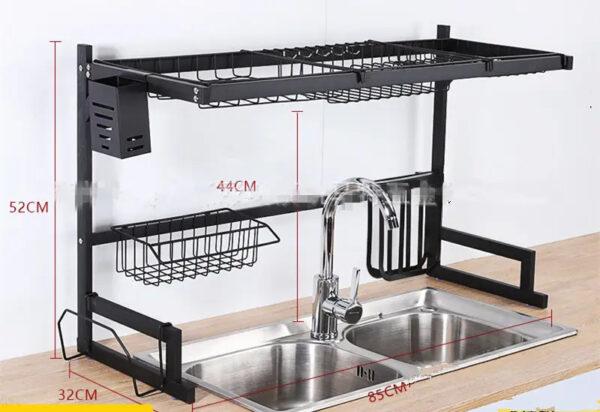 Nadstar Dish Rack Stainless Steel Kitchen Drying Rack Extendable Over The Sink HP93-093