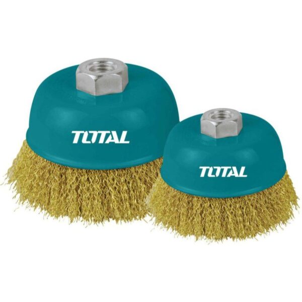 Total Wire Cup Brush with Nut 100mm Soft Golden TAC31041