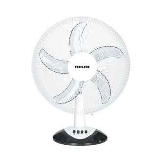 Nikai Table Fan 16" 41W High Performance Copper Motor Wide Angle Horizontal Oscillation 5 Leaf “AS” Transparent Blades NTF1638T1