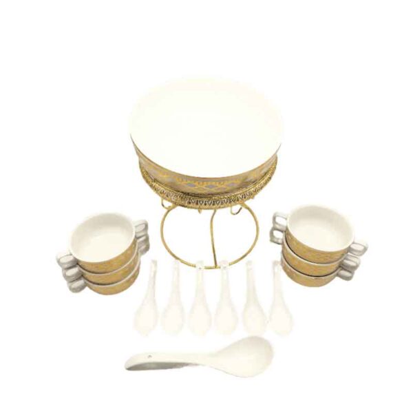 Nadstar Ceramic Soup Set With Soup Cups/Bowls Made of Porcelain Food Serving 921-13
