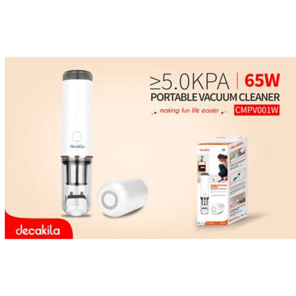 Decakila Portable Vacuum Cleaner 65W w/USB Working Time 15min Mini Hand Held Vacuum Cleaner CMPV001W