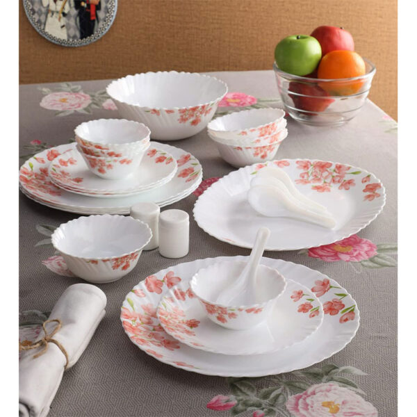 La Opala Dinner Set Aster Pink Classique 47 Pieces LP047