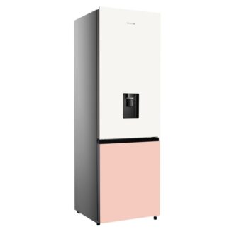 Hisense Refrigerator 350L Bottom Freezer A+ Energy Efficiency Class, Non Plumbed Water Dispenser, Reversible Door White & Pink H450BDP-WD