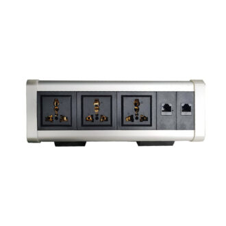 Tronic Desk Socket Universal x 3 + RJ45 Data x 2 BF INDE-01