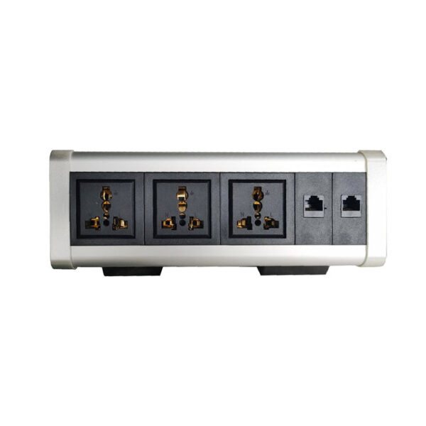Tronic Desk Socket Universal x 3 + RJ45 Data x 2 BF INDE-01