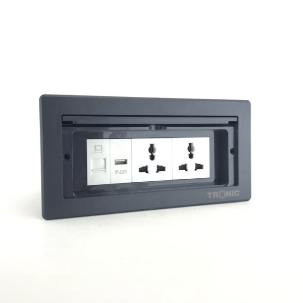 Tronic In Desk Socket 2G Universal + USB + RJ45 Data