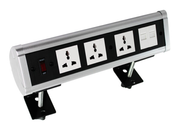 Tronic Desk Socket Universal x 3 + RJ45 Data x 2 BF ONDE