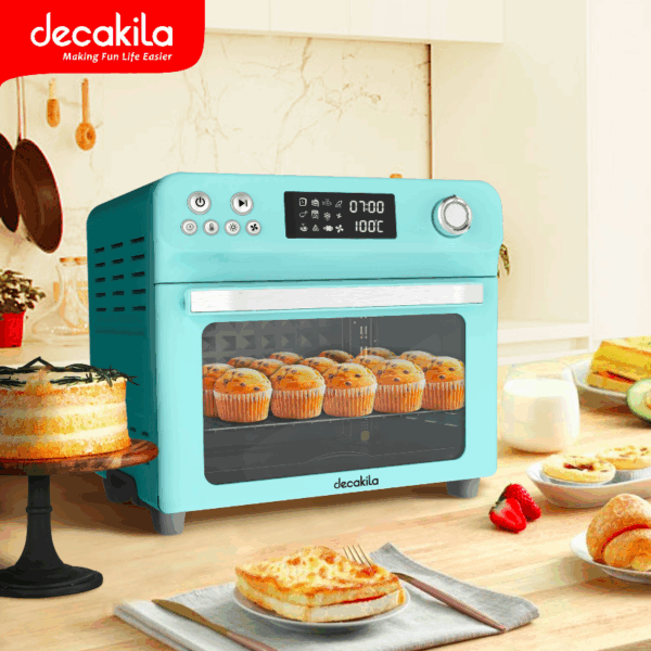 Decakila Air Oven 24L LED 1800W 1 Baking Rack 1 Baking Tray 1 Extraction Rack 1 Chicken Fork Silicone Gloves 1 KEEC023L
