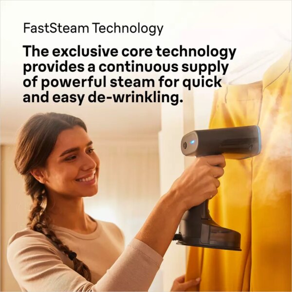 Braun Garment Steamer 1200W 150ML QuickStyle 5, with Dual Heated Free Glide 3D Plate, Handheld Garment Steamer with Fast Heating, Vertical Ironing, 13850000-GS5031BL