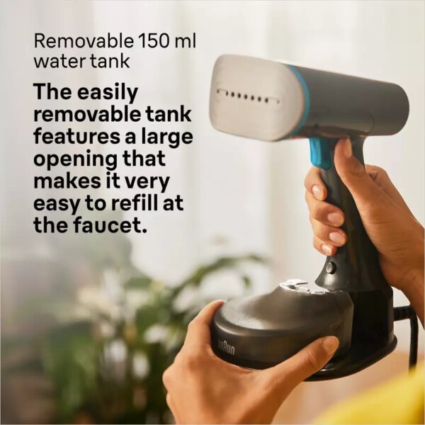 Braun Garment Steamer 1200W 150ML QuickStyle 5, with Dual Heated Free Glide 3D Plate, Handheld Garment Steamer with Fast Heating, Vertical Ironing, 13850000-GS5031BL