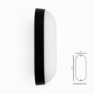Tronic Black Oval DayLight LED Bulkhead 18 Watts