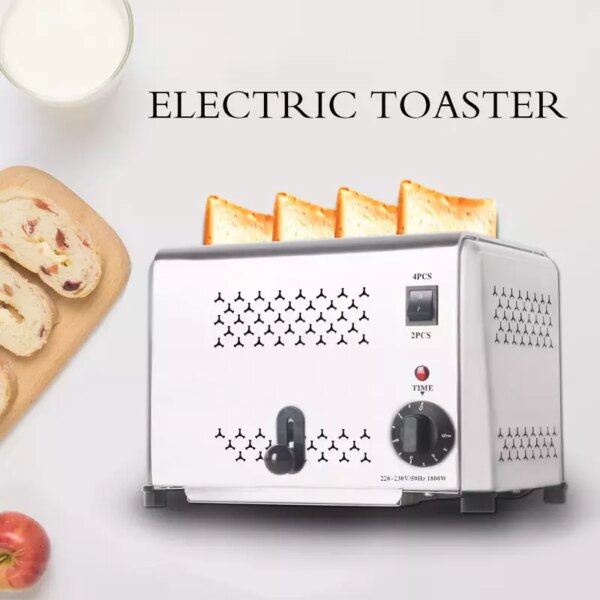 Commercial Bread Toaster 4 Slice 1800W