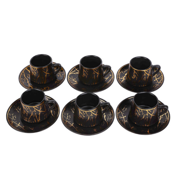Nadstar Porcelain Cup & Saucer Golden Print Tea Coffee Cups 0030-1/2