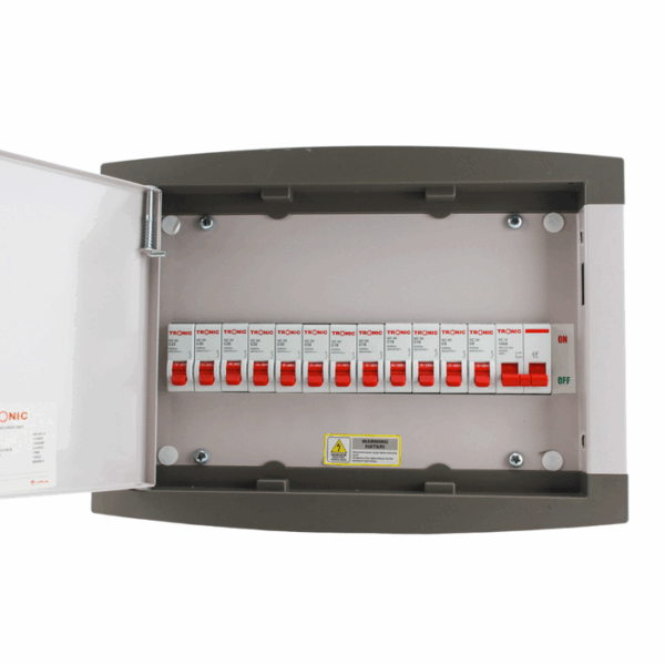 Tronic Consumer Unit 12 Ways Single Phase Complete With Isolator