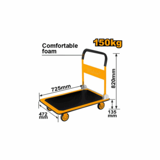 Ingco Foldable Platform Hand Truck 150kgs with Steel Handle Comfortable Foam HPHT11502