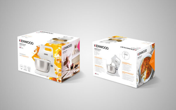 Kenwood Stand Mixer Hand Mixer (Electric Whisk) 450W with 3.4L Rotary Bowl 5 Speeds + Turbo Button Twin Stainless Steel Kneader and Beater for Mixing Whipping Whisking Kneading HMP32.A0WH