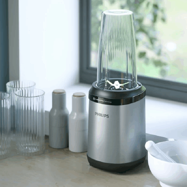 Philips Smoothie Blender 5000 Series 700+300ml 800W with ProBlend Plus Technology, Detachable Blades, Easy Clean, Elegant Compact Design, Large Tumbler & Small Cup HR2765