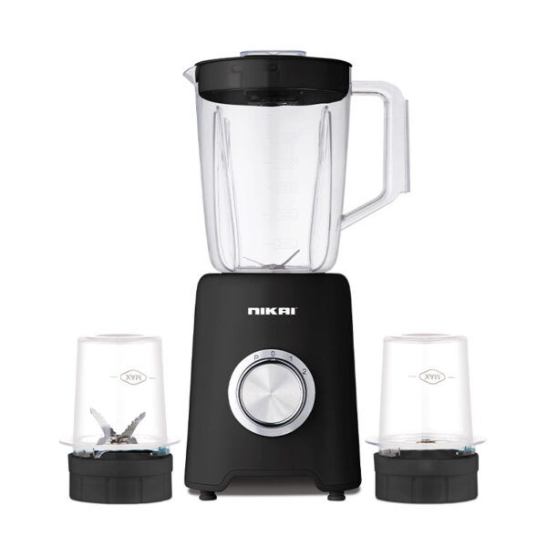 Nikai Blender 1.5L With Dry & Grinder Mill 600W Jar Capacity 2 Speeds Pulse Function Unbreakable PC Jar Stainless Steel Blades Mixing & Juicing - NB2900NA1