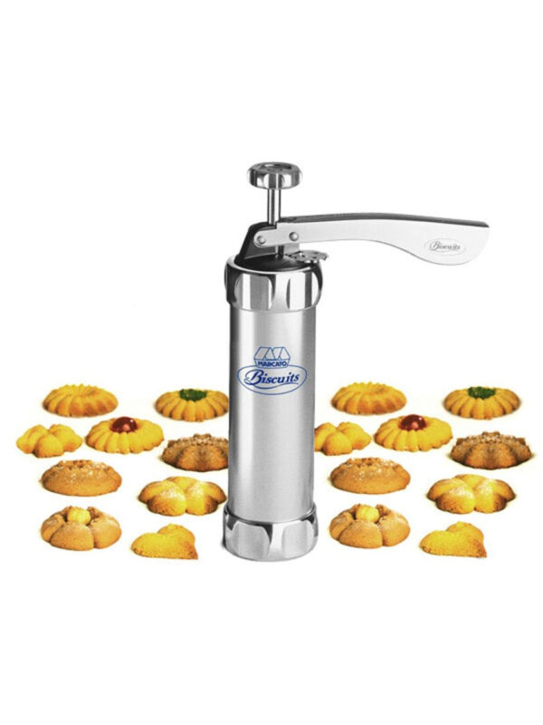 Cookie Press with Nozzles & Decorating Plates 20 Different Types of Jalies Murukku Maker/Bhujiya Maker/Cookies/Namkeen/Noodles/Chakali Maker/Sev Maker/Farsan Maker/Gathiya Maker