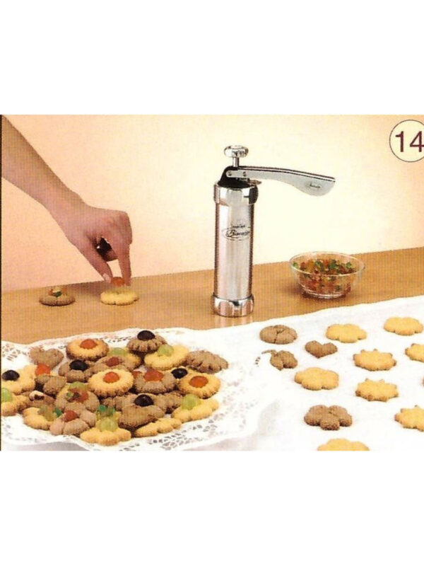 Cookie Press with Nozzles & Decorating Plates 20 Different Types of Jalies Murukku Maker/Bhujiya Maker/Cookies/Namkeen/Noodles/Chakali Maker/Sev Maker/Farsan Maker/Gathiya Maker