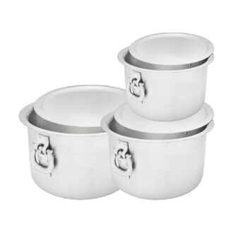 Nadstar Aluminium Sufuria 3pcs with Lid & Handle 210L 250L 300L Cookware Set Tope Cooking Pot for Commercial Use - Gauge 6 Kitchen Heavy Duty Tapela