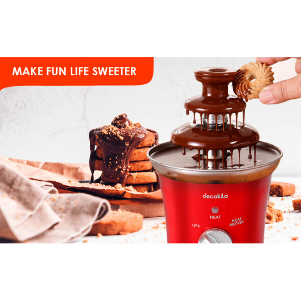 Decakila Chocolate Fountain 70W 3 Levels Of Melting Stainless Steel Plastic Body Fondue Chocolate Fountain KETT011R