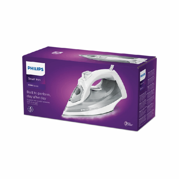 Philips Steam Iron 5000 Series 2400W with Steam Boost, SteamGlide Plus Soleplate, 320ml Tank DST5010