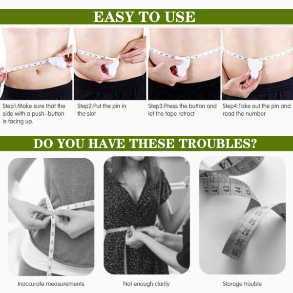 Body Tape Measure Ergonomic Design Retractable Tape Measure for Tailoring Sewing Fabric and Measuring Body 1.5Mtr 150cm/60inches