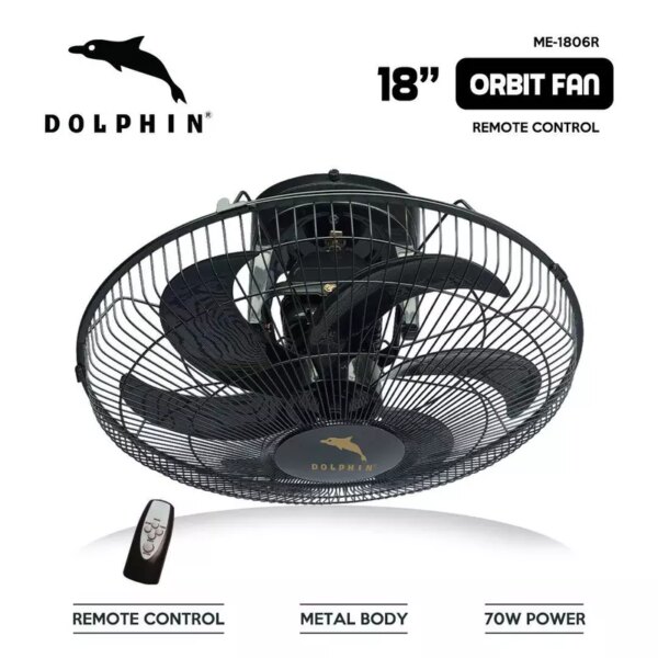 Dolphin Orbit Fan 18" 70W Power with Remote Control ME-1806R