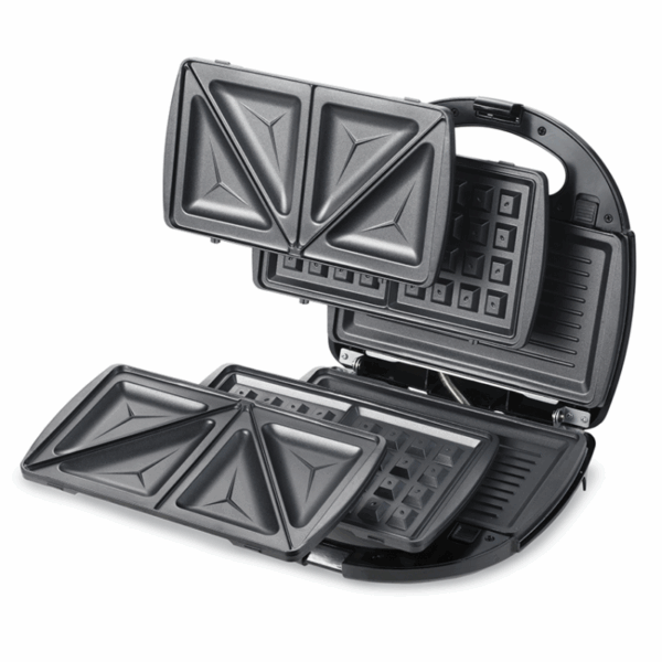 Kenwood Sandwich Maker 3 In 1 Sandwich Grill/Griddle Waffle Dual Plate Press For Toasties Easy To Use & Clean Non-Stick Plates Compact Size Bread Toaster SMM01.A0BK