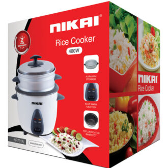 Nikai Rice Cooker 1L 400W Detachable Power Cord Non Stick Teflon Top Steamer Keep Warm Function NR701A