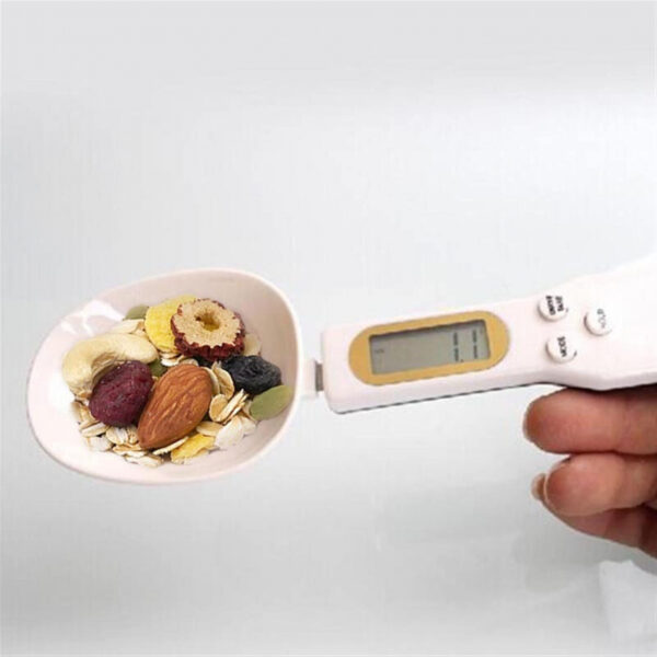 Electronic Digital Kitchen Measuring Spoon Scale 500g/0.1g Used for Milk Tea Flour Spices and Seasoning with LCD Display White