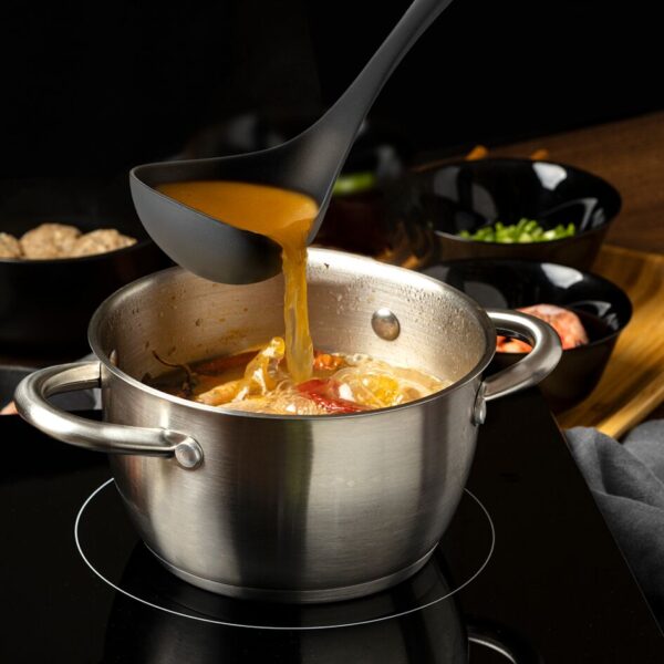 Tefal Comfort Ladle High-Heat Resistance Scratch-Free for Cookware Dishwasher-Safe Ergonomic Design Black Plastic K1290214