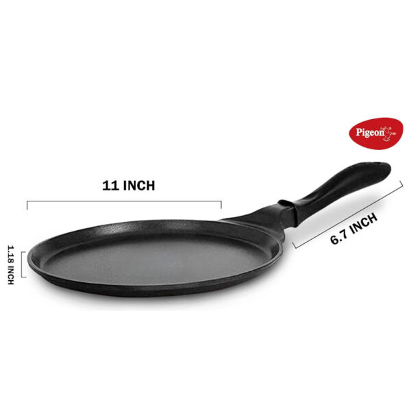 Pigeon Aluminium Non Stick Flat Tawa 280 Wonder-cast 27CM Non Induction Base All Stove Compatible SAP 729
