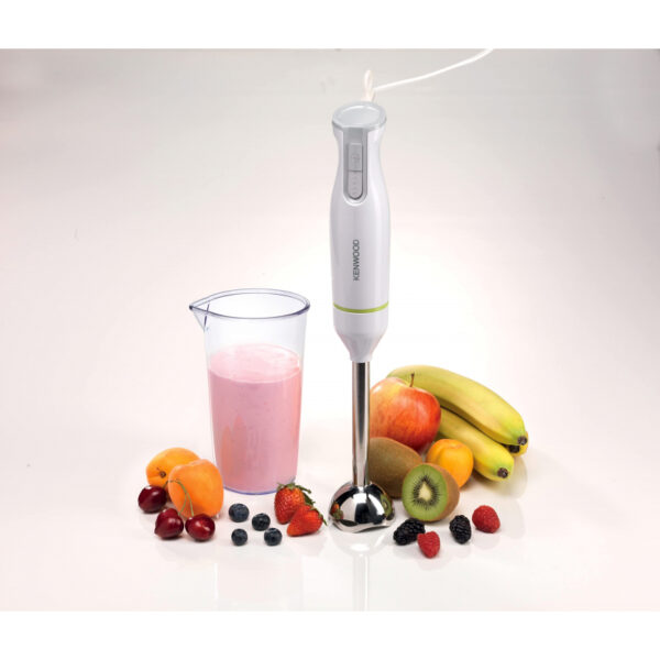 Kenwood Hand Blender Metal Wand 600W Stick with Graduated Beaker Turbo Function Removable for Easy Cleaning HBM02.001WH