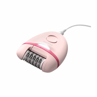 Philips Satinelle Essential Corded Compact Epilator with 7 Accessories, Exfoliation Glove & Carry Pouch, Opti-Light for Legs, Arms & Underarms BRE285