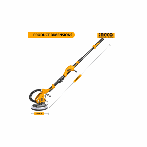 Ingco Drywall Sander 1050W with Integrated Work Light, 12pcs Sand Papers DWS10501