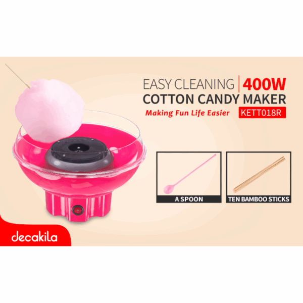 Decakila Cotton Candy Maker 400W DIY Sugar Floss Machine Suitable for Parties KETT018R