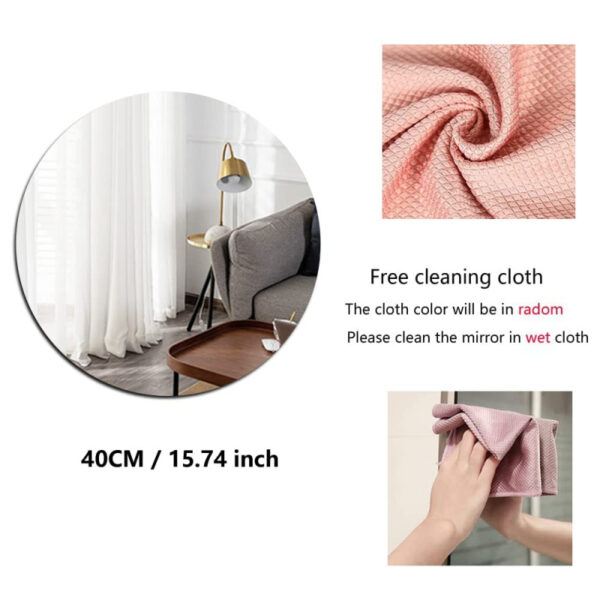 Generic High Quality Non-Glass Shatterproof, Anti Scratch, Easy to Install, Unbreakable, Safe for Kids, Frameless Acrylic Plexiglass Sheet Mirror (Wall Decor) for Bedroom, Bathroom & Living Room Round Shape