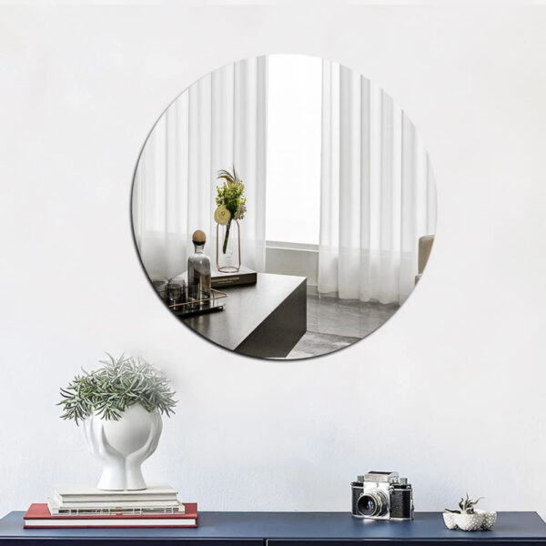Generic High Quality Non-Glass Shatterproof, Anti Scratch, Easy to Install, Unbreakable, Safe for Kids, Frameless Acrylic Plexiglass Sheet Mirror (Wall Decor) for Bedroom, Bathroom & Living Room Round Shape
