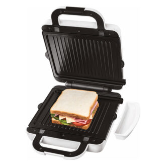 Kenwood Sandwich Maker 1300W 4 Slots 2-in-1 Sandwich Maker & Grill (180° Open Flat for Using as a Griddle) with 2 Sets of Non Stick Multifunctional Plates for Grilling and Toasted Sandwiches SMP94.A0WH