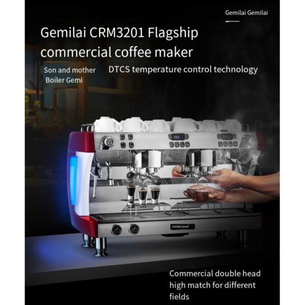 Gemilai Commercial Coffee & Espresso Machine Double Head