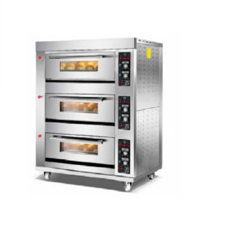 Generic Commercial Gas Baking Oven 3 Door 9 Tray