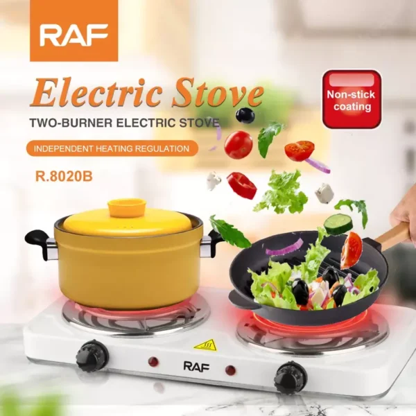 RAF Hotplate 1000W Double Coil, Uniform Heat, Simple Operation 8020B