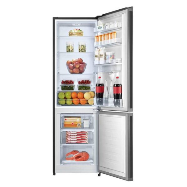 Hisense Refrigerator 263L Water Dispenser, Bottom Freezer, Defrost Cooling, A+ Energy Class, Recessed Handle, Big Guard, LED Light, Tempered Glass Black Mirror H370BMIB-WD