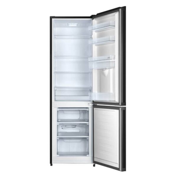 Hisense Refrigerator 263L Water Dispenser, Bottom Freezer, Defrost Cooling, A+ Energy Class, Recessed Handle, Big Guard, LED Light, Tempered Glass Black Mirror H370BMIB-WD