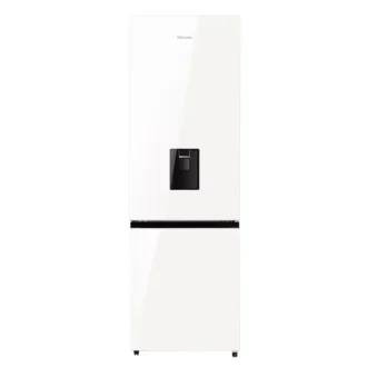 HISENSE FRIDGE, Mirror Coloured Full White, Water Dispenser-Bottom Freezer, 351 Litres H450BDW-WD