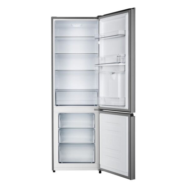 Hisense Refrigerator 347L Bottom Freezer Ultra-slim Water Dispenser, Frostless Technology, Soft LED Lighting, Low Noise, Titanium Inox H450BIT-WD